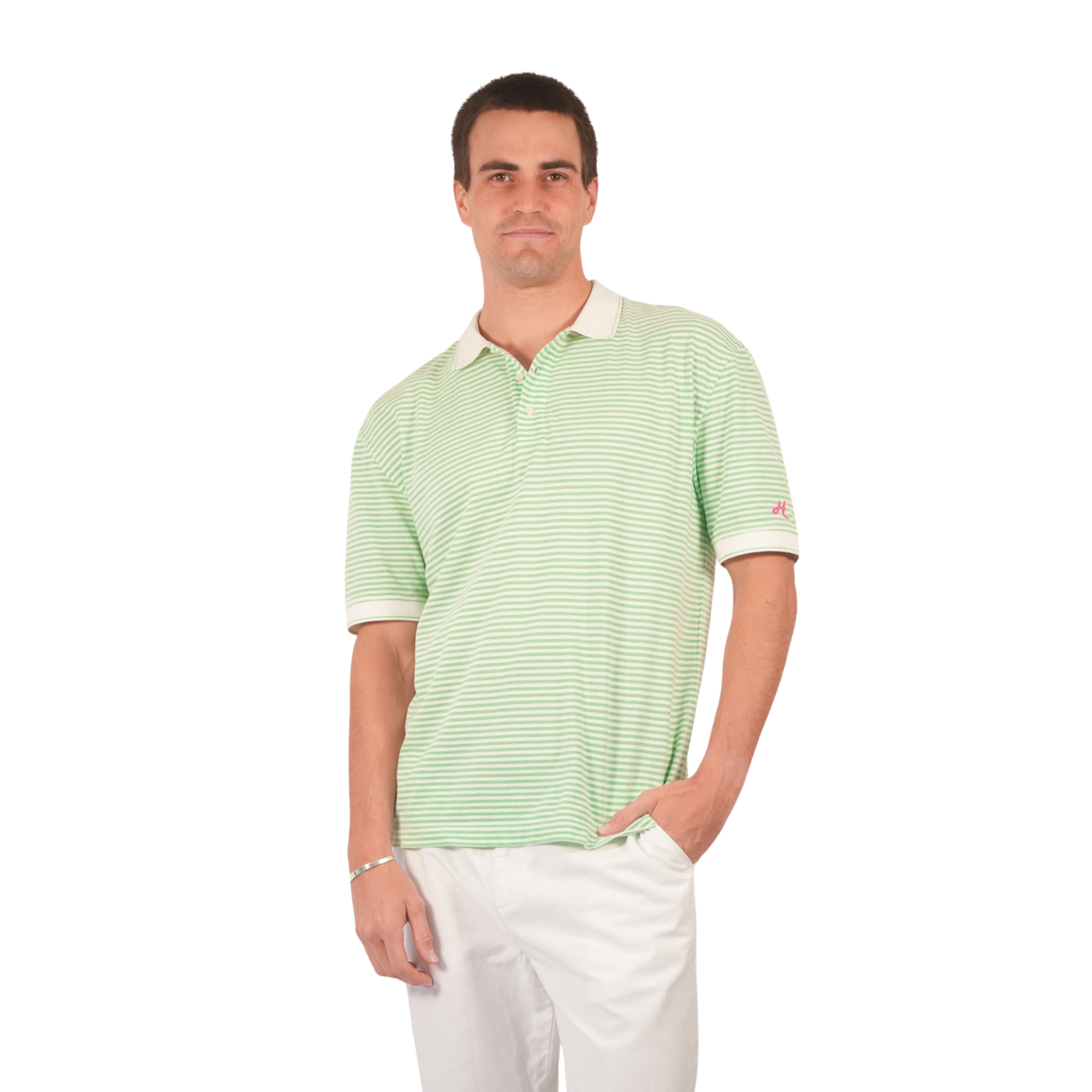 Green Stripe Golf Polo