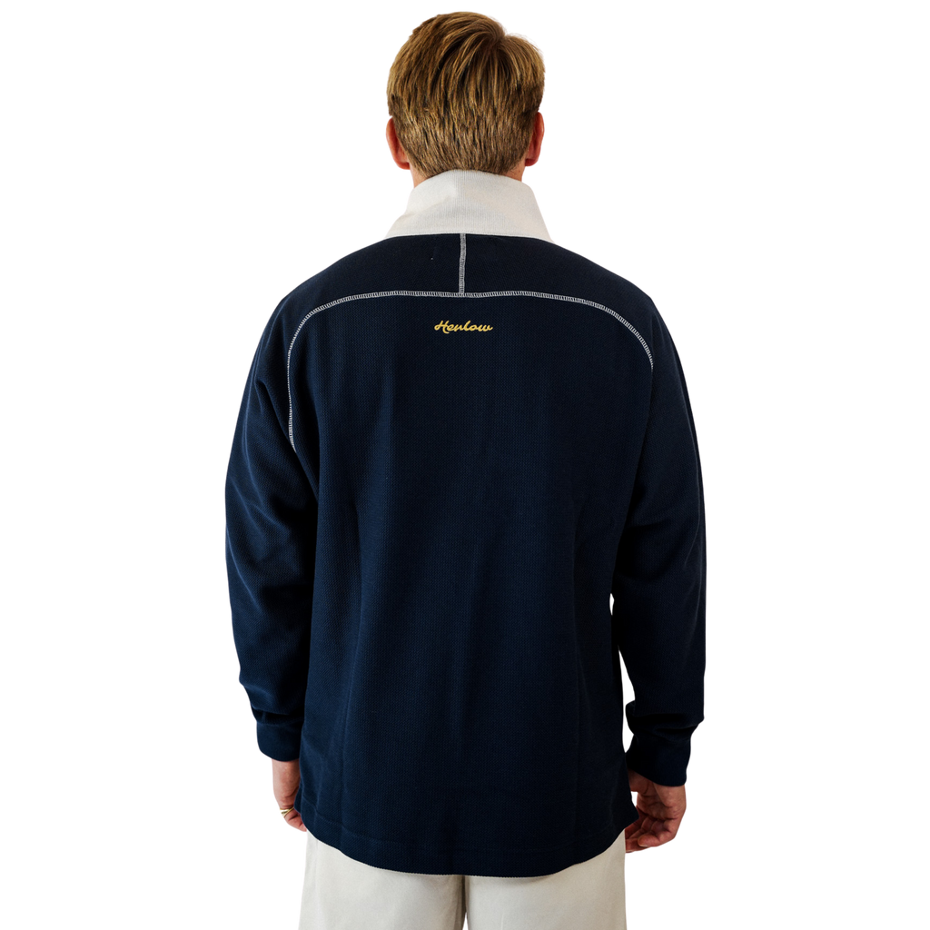 Navy Waffle Knit Quarter Zip