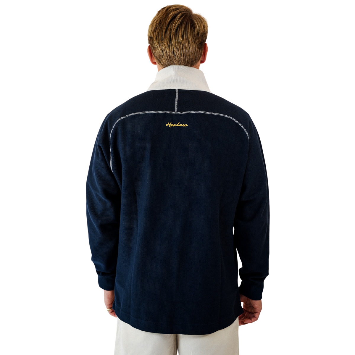 Navy Waffle Knit Quarter Zip
