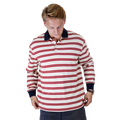 Red Stripe Long Sleeve Polo