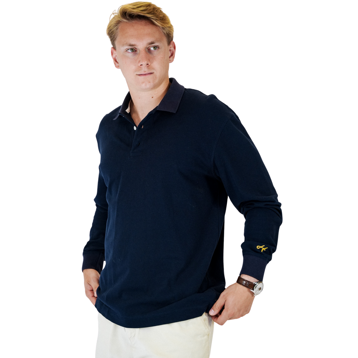 Navy Long Sleeve Polo