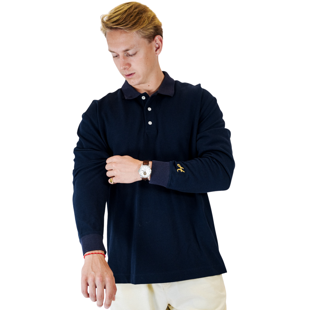 Navy Long Sleeve Polo