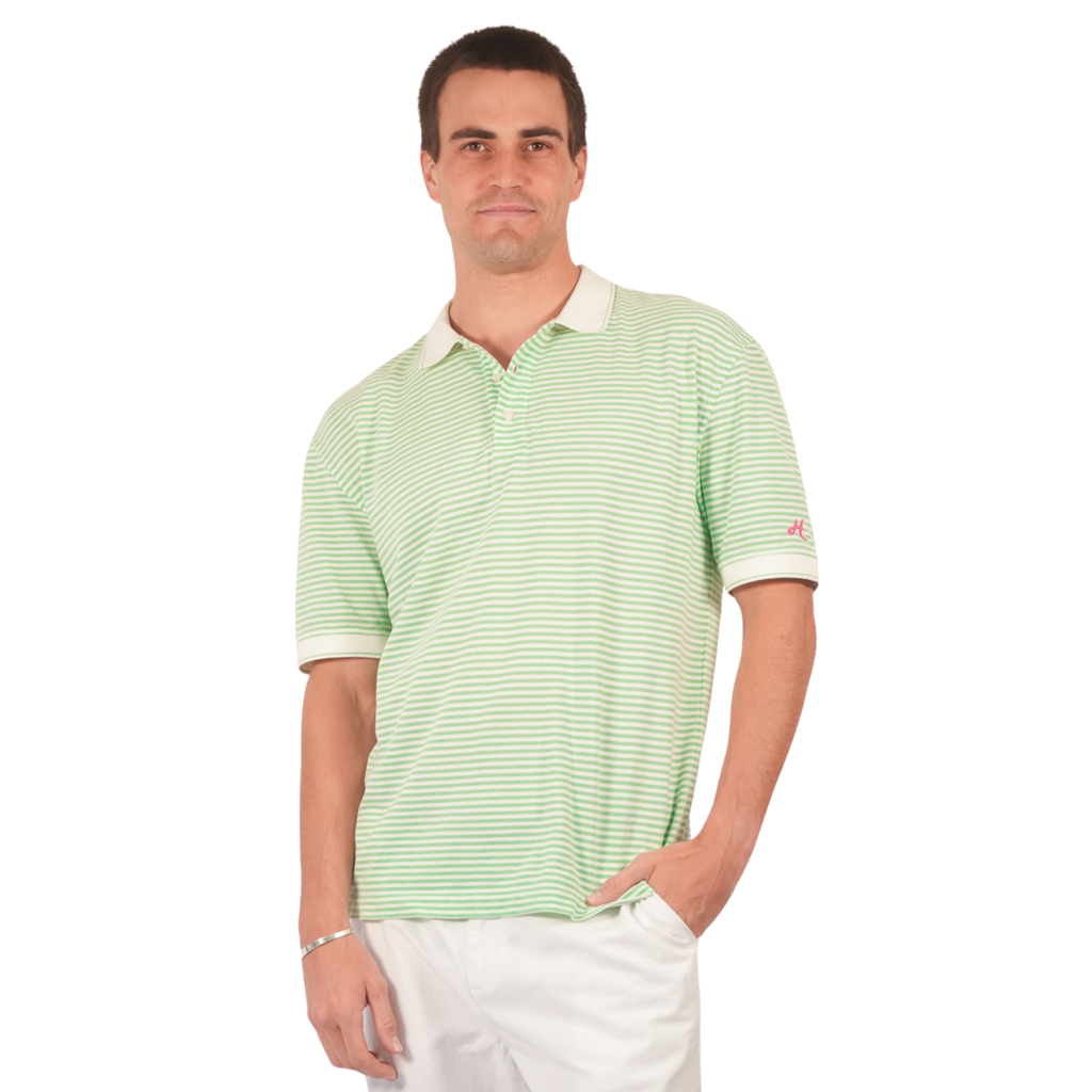Green Stripe Golf Polo