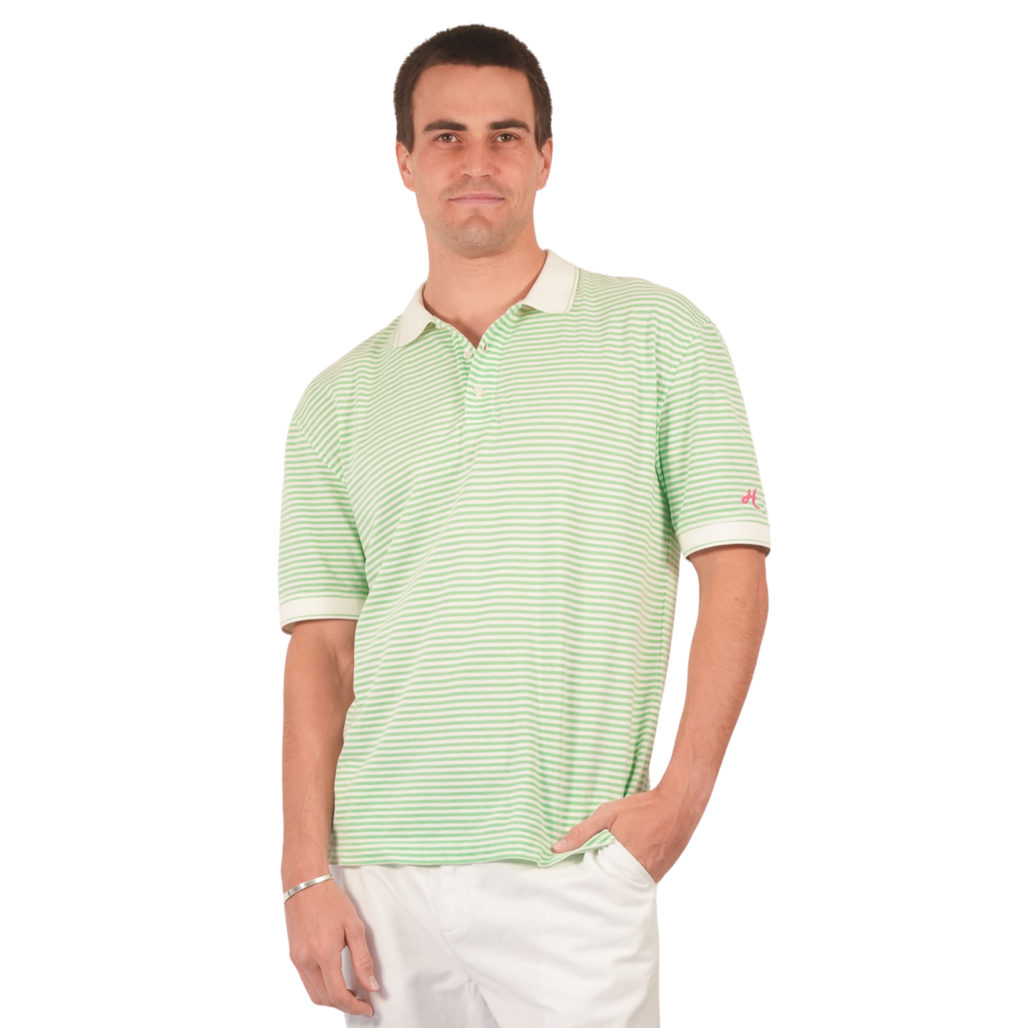 Green Stripe Golf Polo