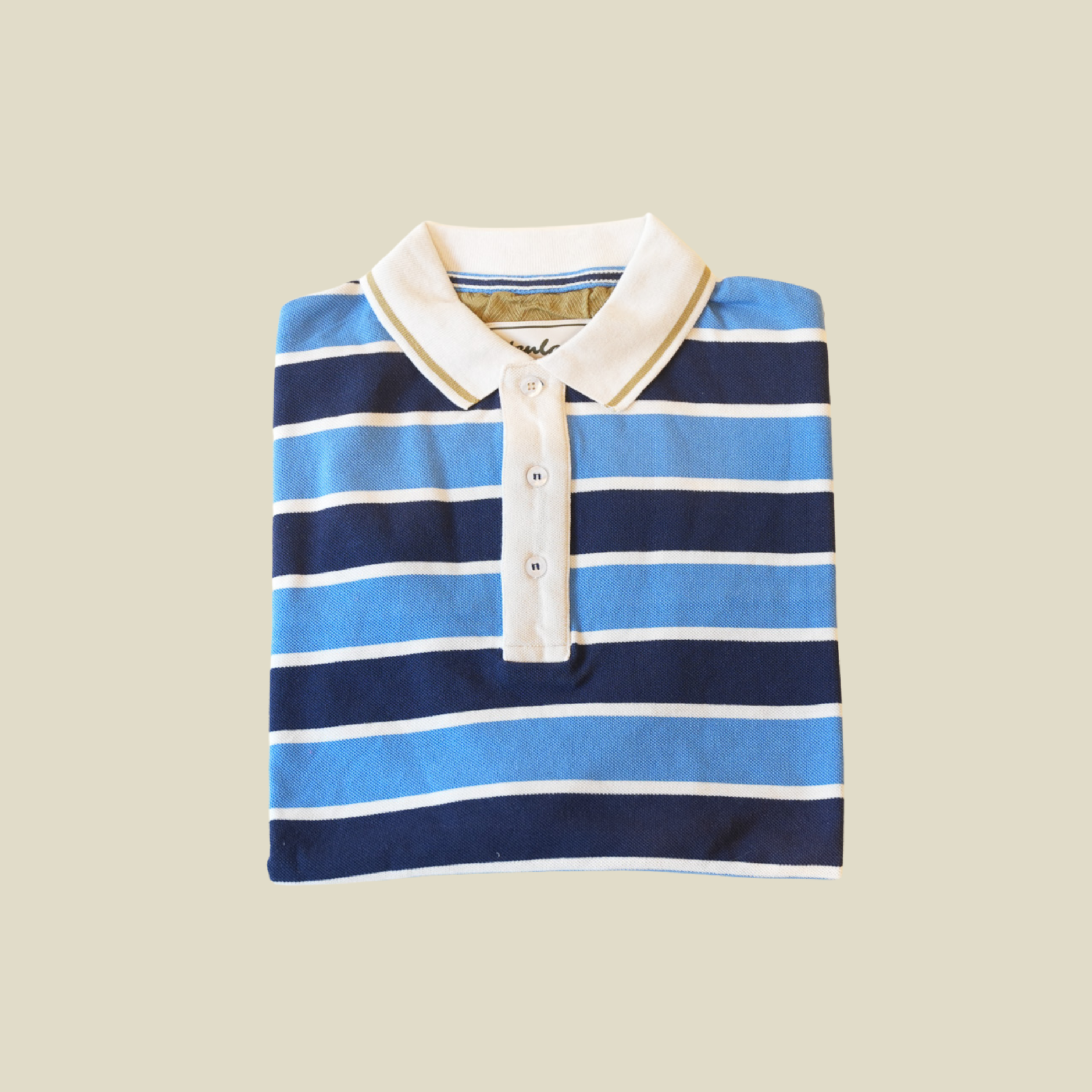 Sea Blue stripe golf Polo