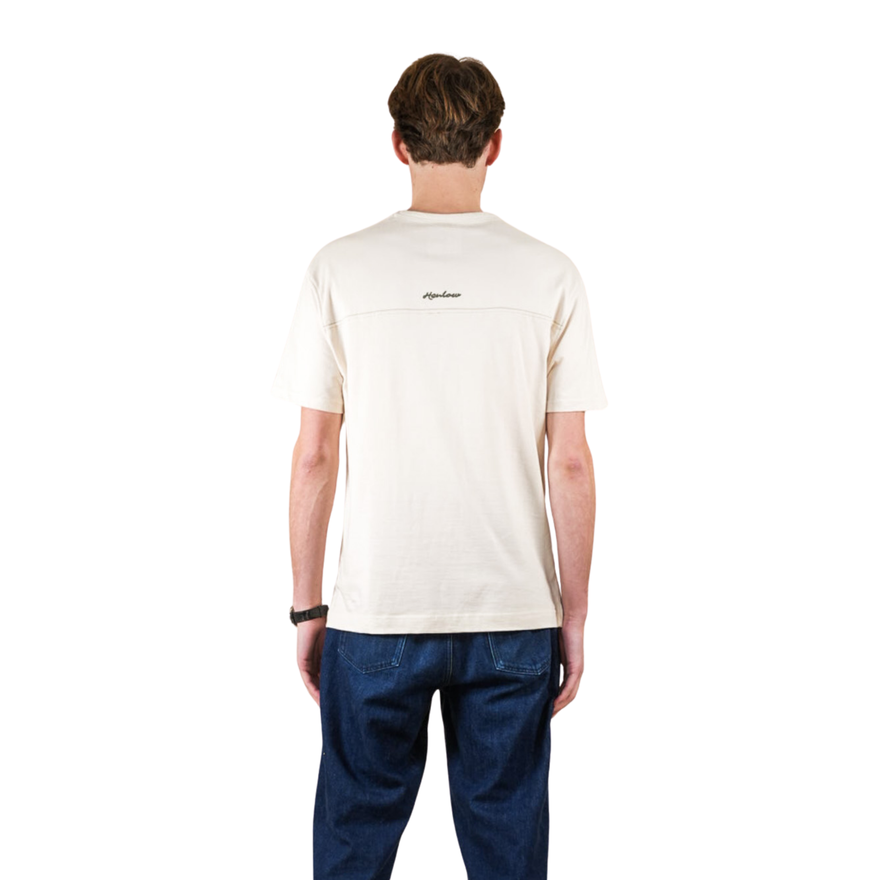 Cloud White and Barley stripe T-Shirt