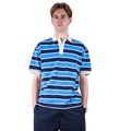 Sea Blue Stripe Golf Polo