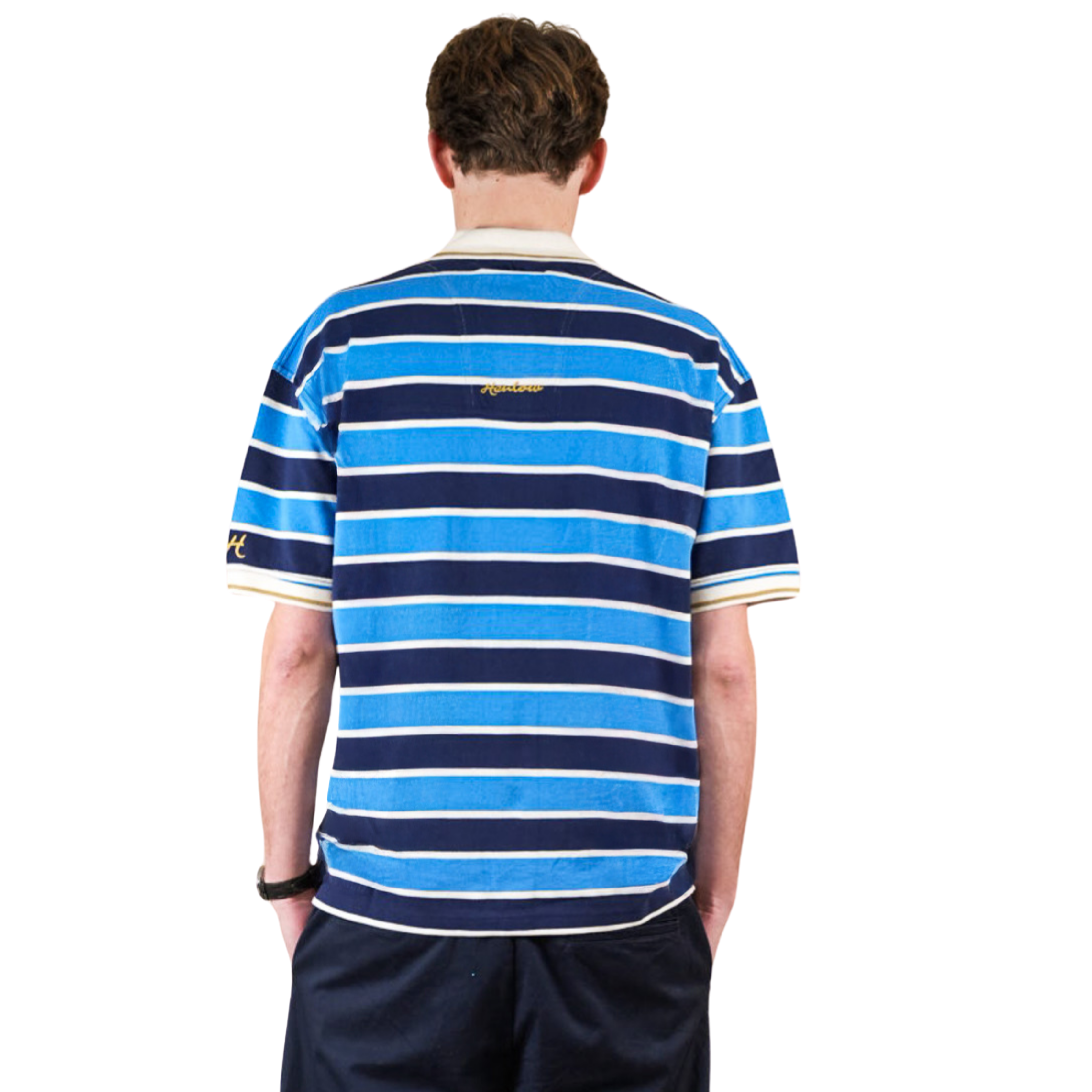 Sea Blue Stripe Golf Polo