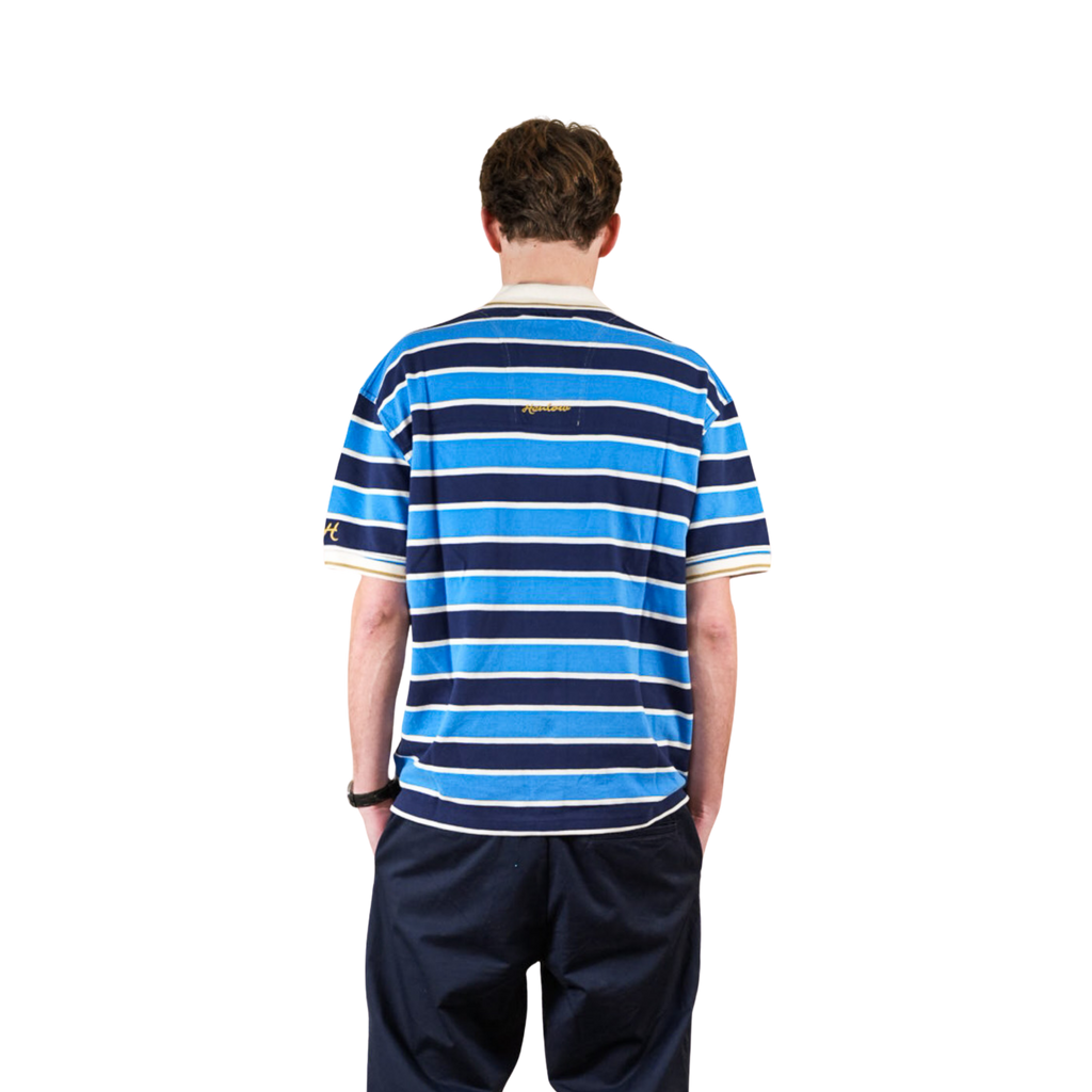 Sea Blue Stripe Golf Polo
