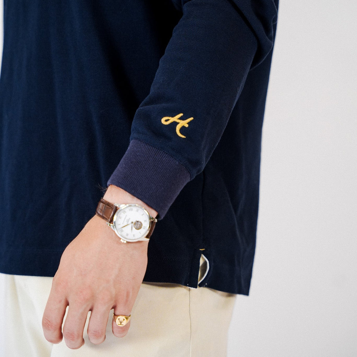 Navy Long Sleeve Polo
