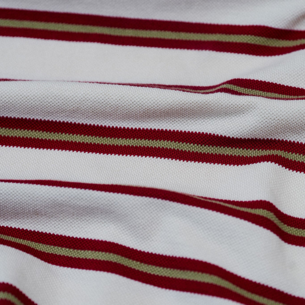 Red Stripe Long Sleeve Polo