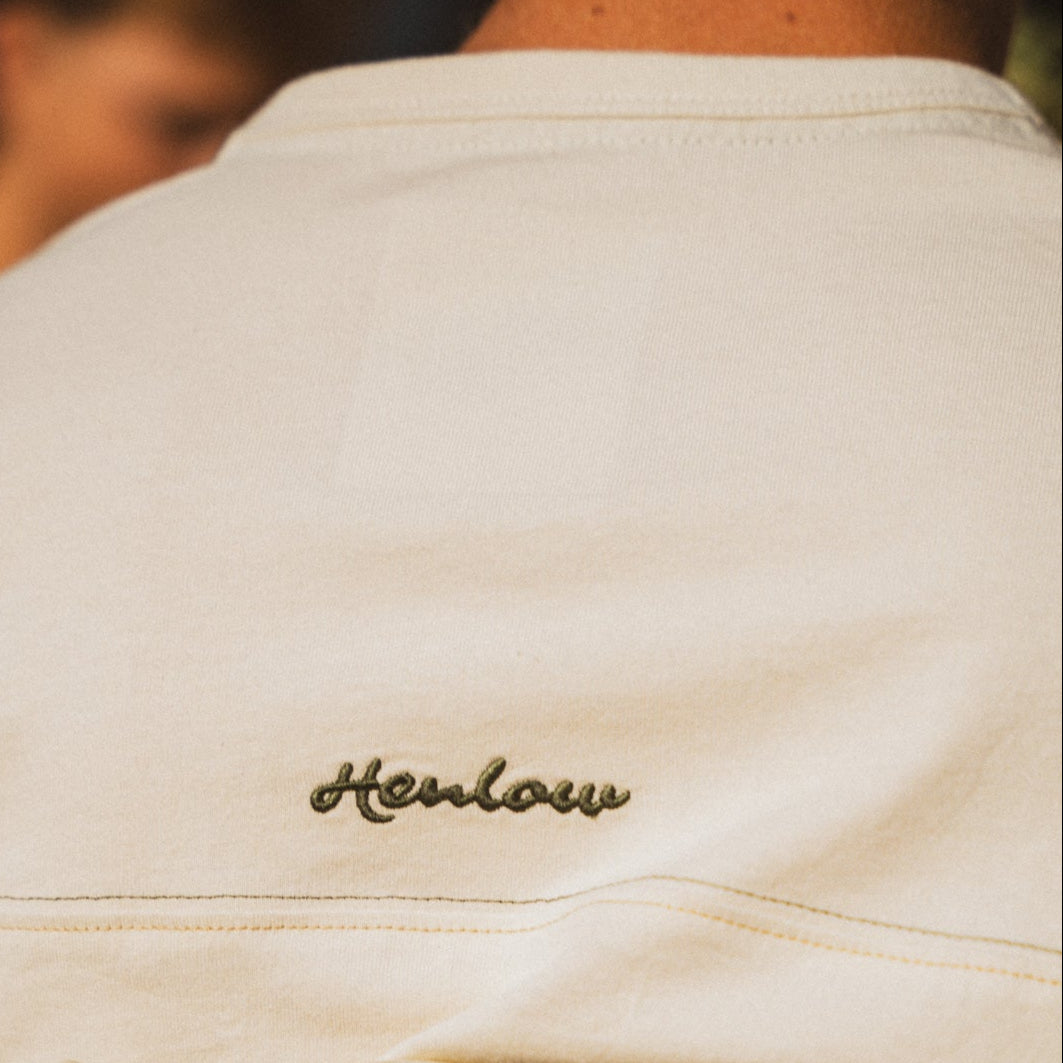 Cloud White and Barley stripe Running T-Shirt