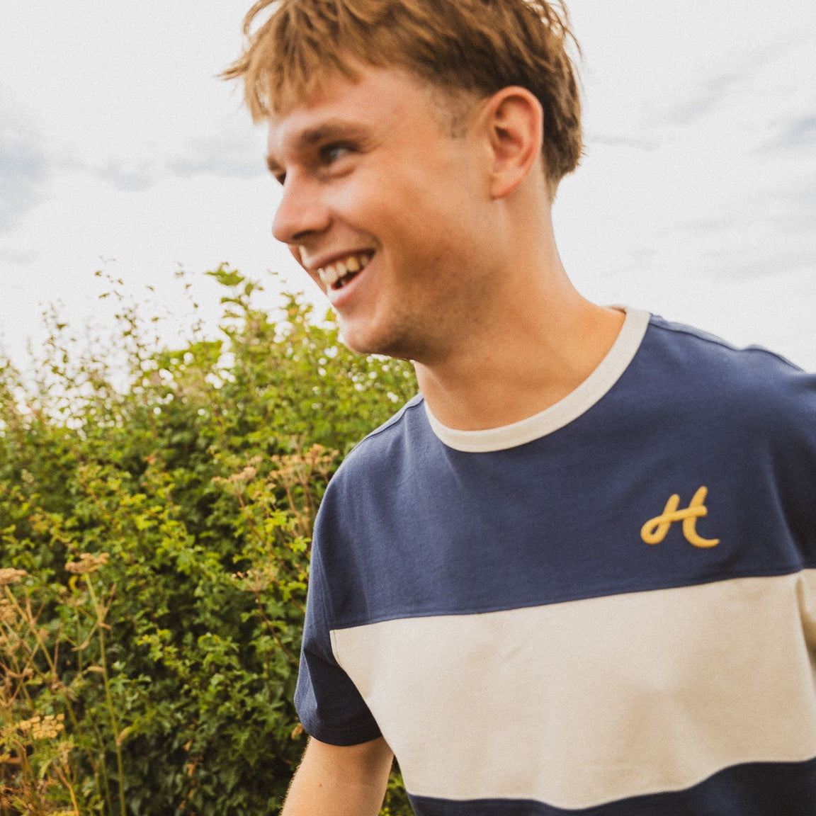 Sea Blue and Sky Stripe Running T-shirt