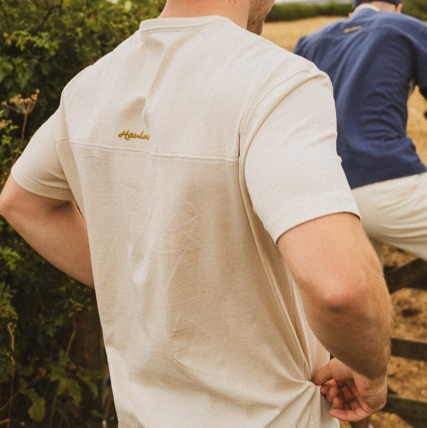 Cloud white and Sky Stripe Running T-Shirt
