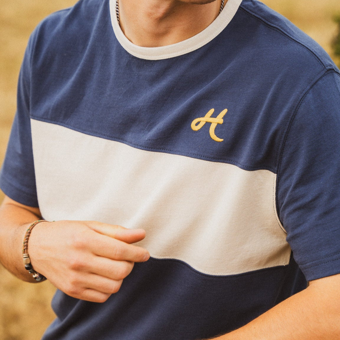 Sea Blue and Sky Stripe Running T-shirt