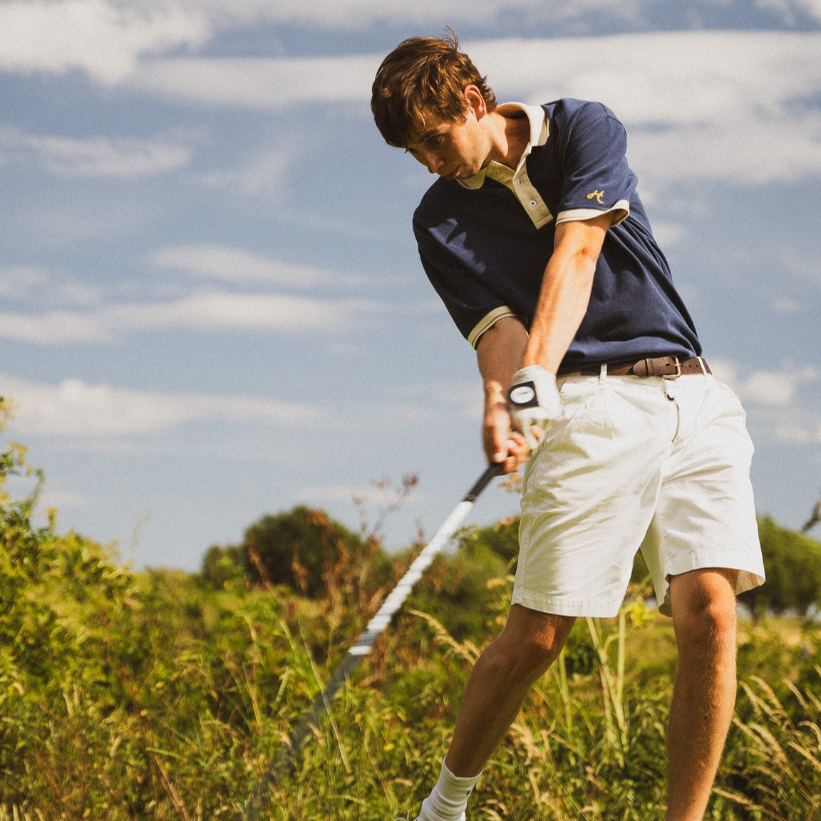 Sea Blue Oversized Golf Polo