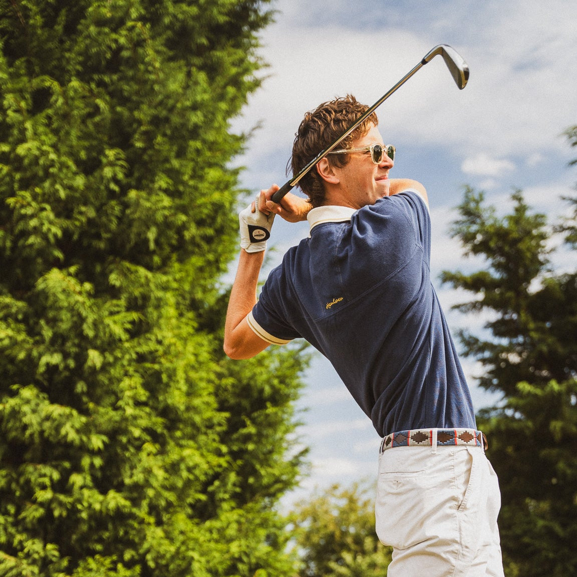 Sea Blue Oversized Golf Polo
