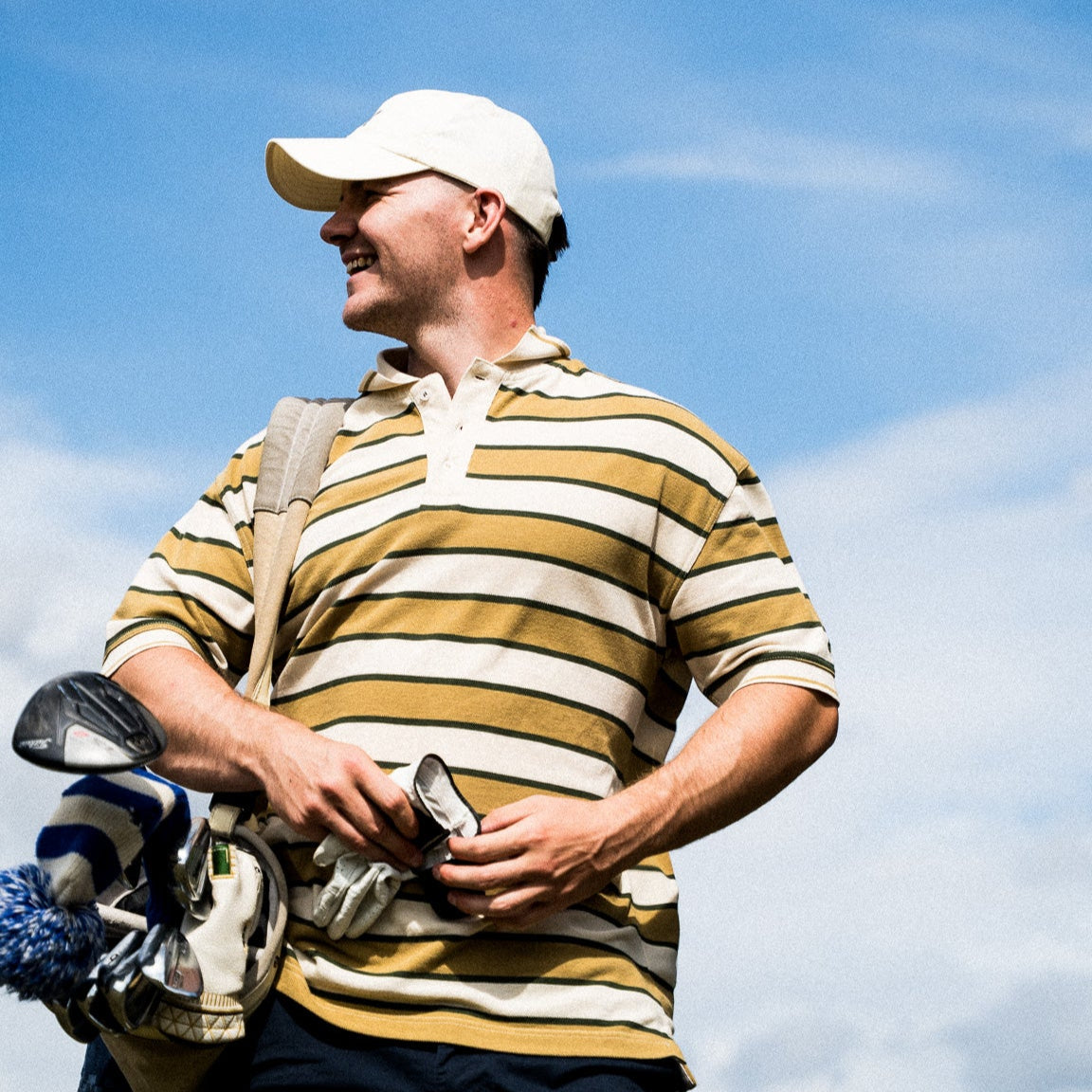 Barley stripe oversized golf Polo