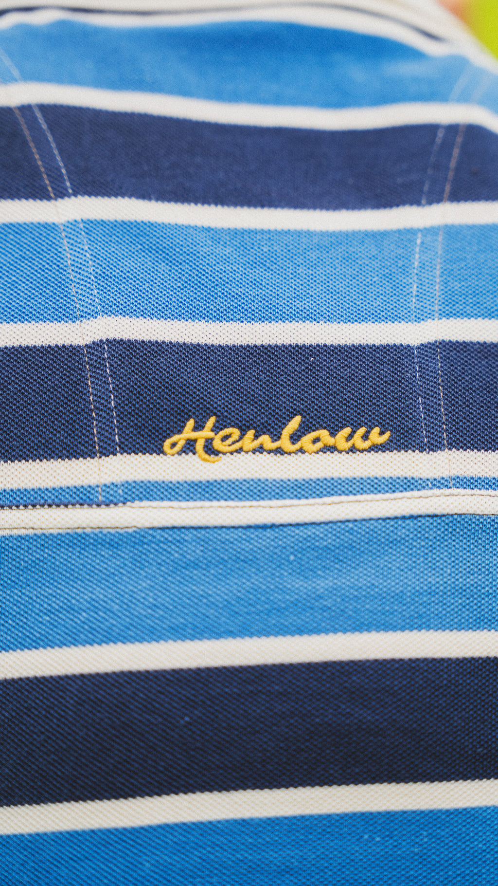 Sea Blue stripe oversized golf Polo
