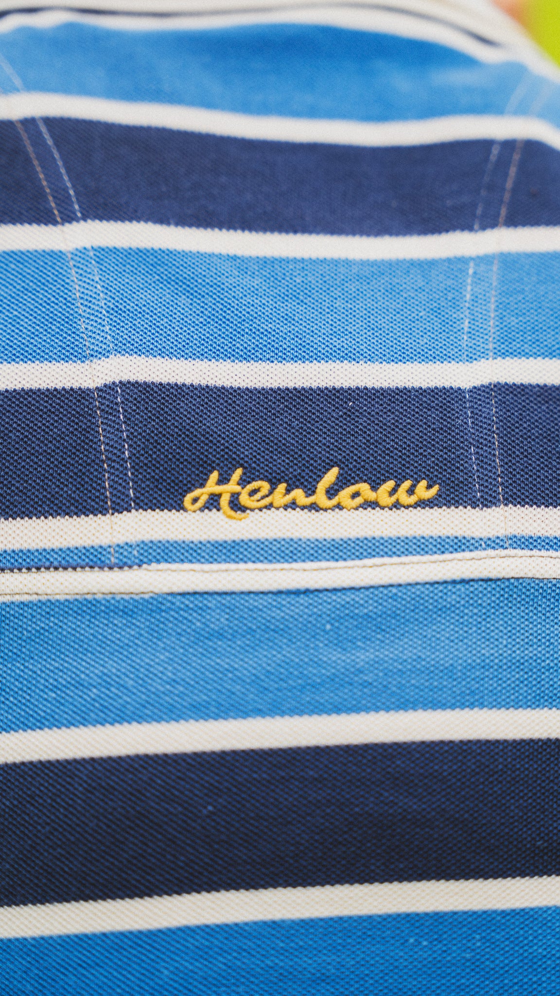 Sea Blue stripe oversized golf Polo