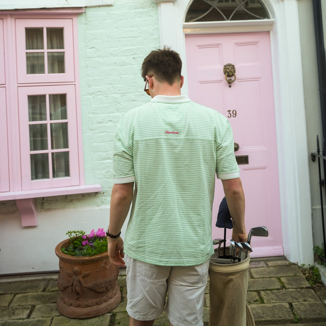 Green Stripe Golf Polo