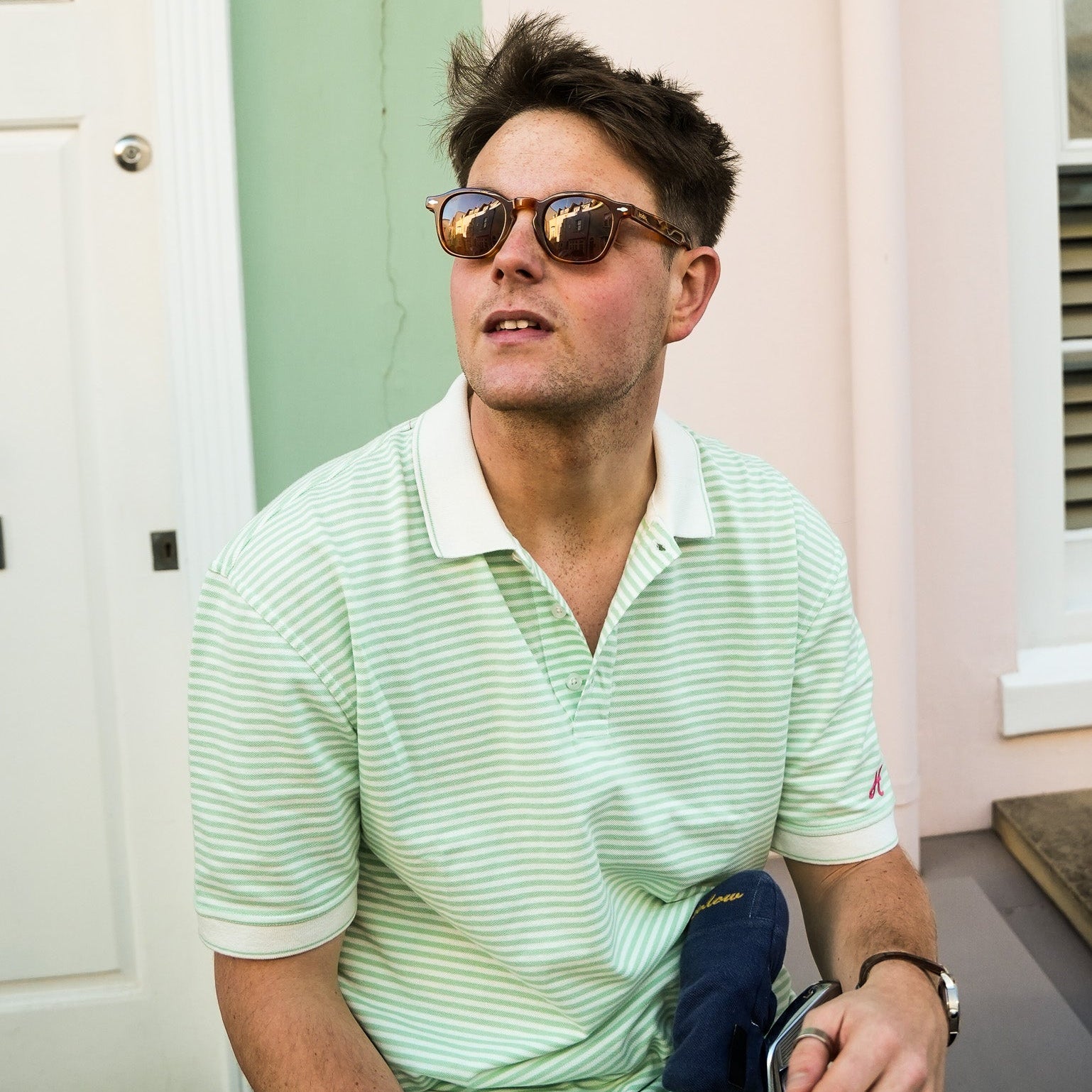 Green Stripe Golf Polo