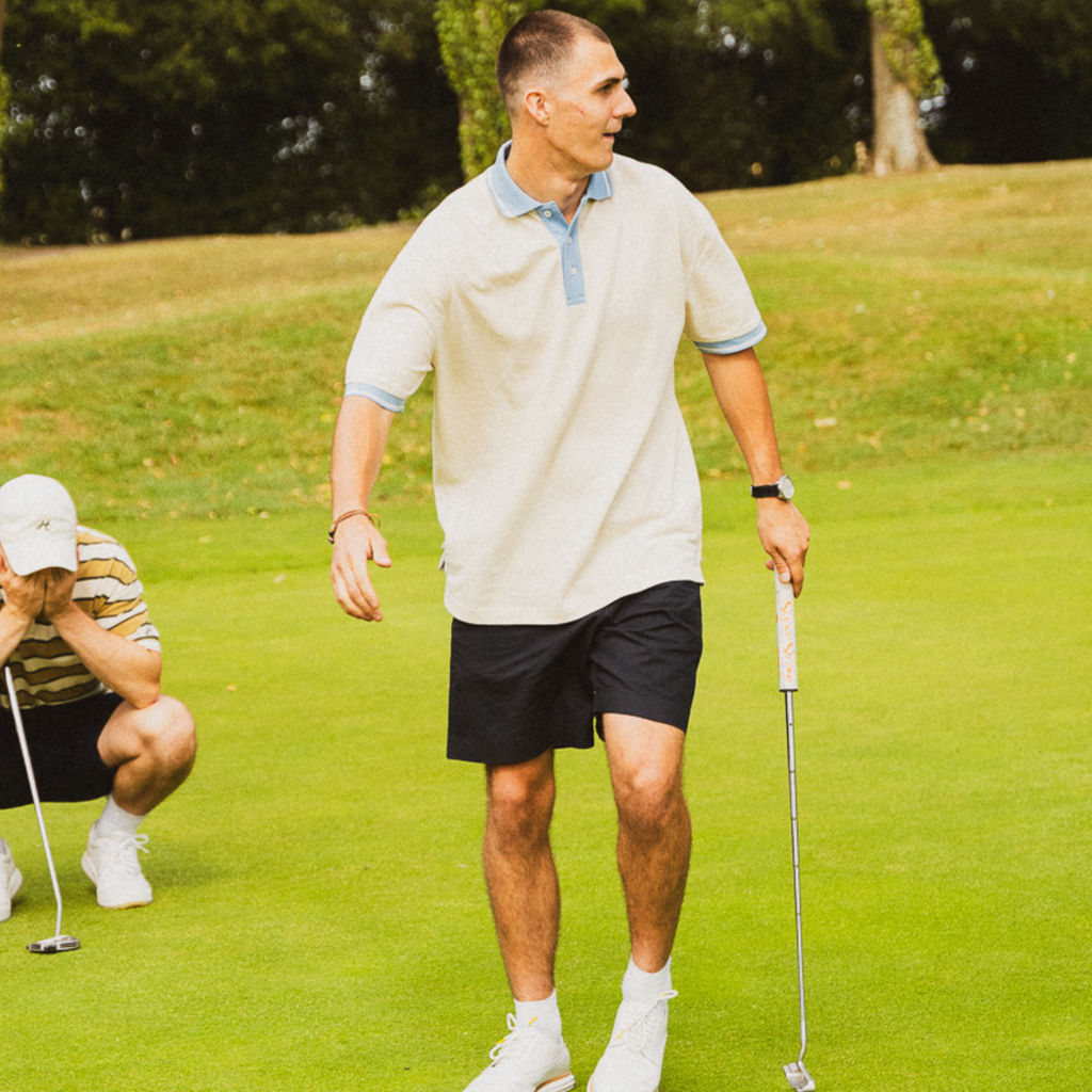 Cloud White oversized Golf Polo
