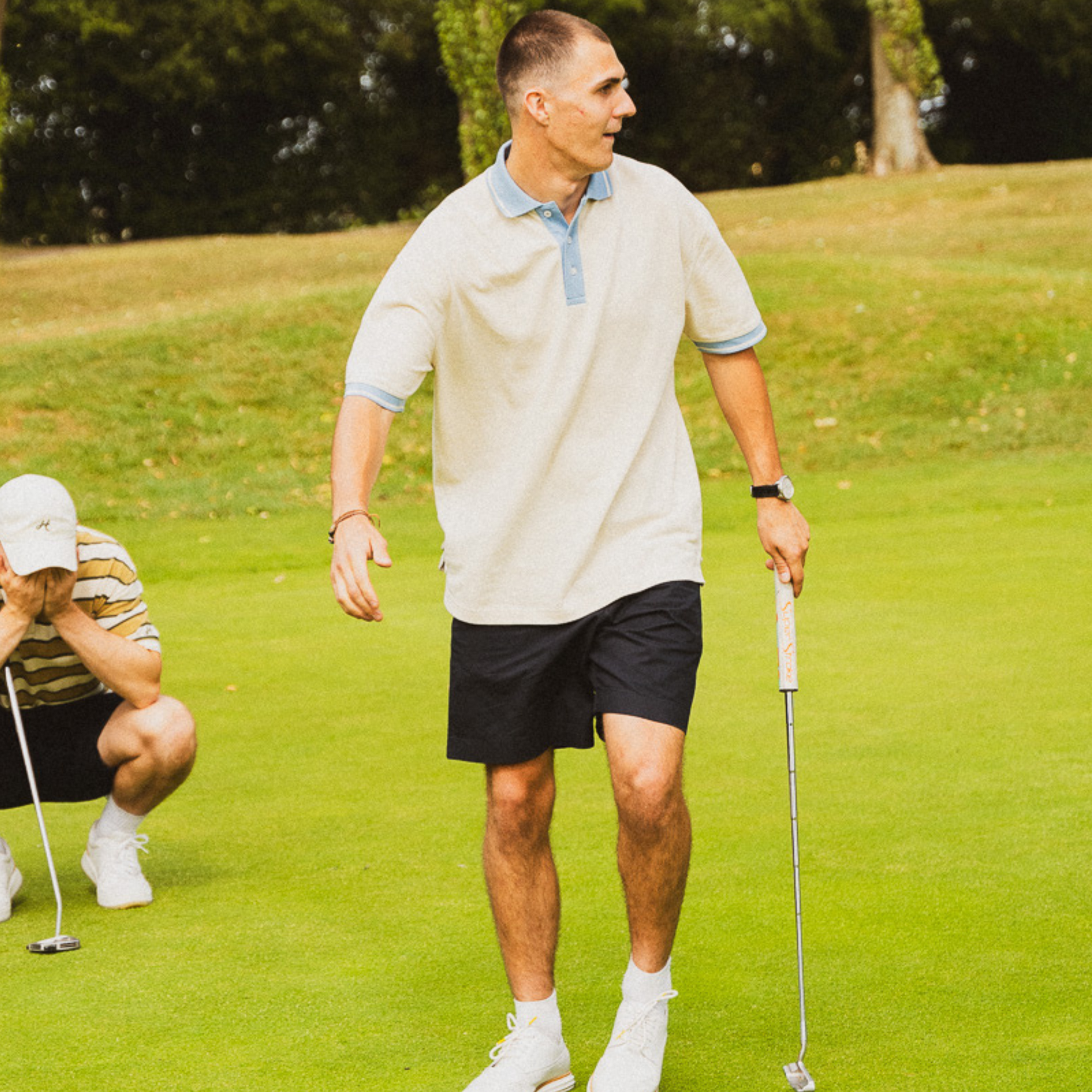 Cloud White oversized Golf Polo