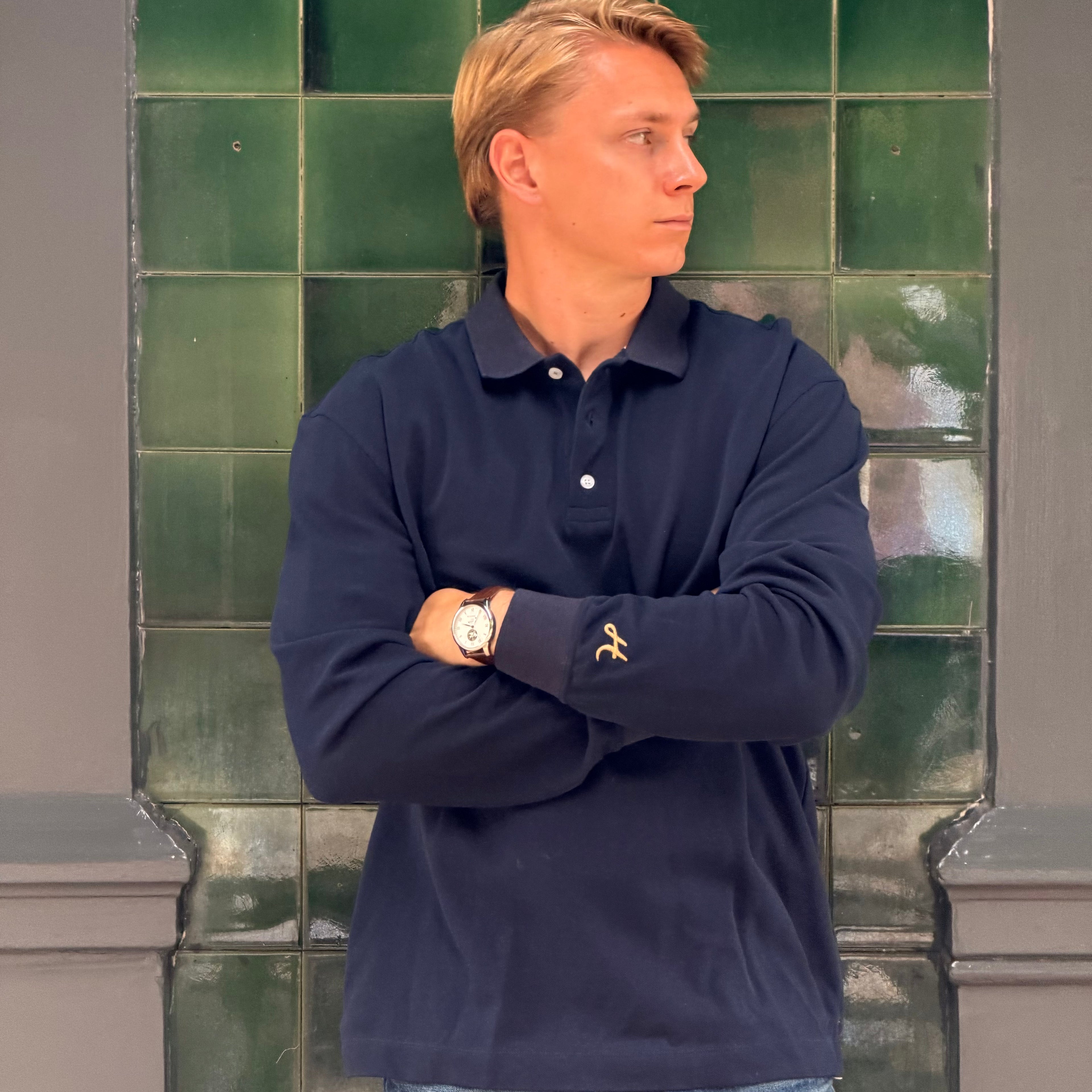 Navy Long Sleeve Polo